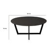 Jole Coffee Cocktail Table | 39’’ Black Ceramic Glass Top | Metal Base BM338652