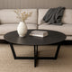Jole Coffee Cocktail Table | 39" Black Ceramic Glass Top | Metal Base