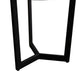Jole Side End Table | 39’’ Black Ceramic Glass Top | Metal Base BM338653
