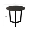 Jole Side End Table | 39’’ Black Ceramic Glass Top | Metal Base BM338653