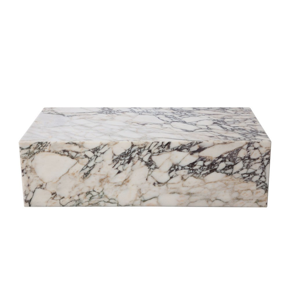 Rey Cocktail Coffee Table | 48" Rectangular Natural Viola Marble Body
