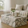 Rey Cocktail Coffee Table | 48" Rectangular Natural Viola Marble Body