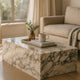 Rey Cocktail Coffee Table | 48" Rectangular Natural Viola Marble Body