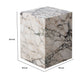 Rey Side End Table | 15’’ Square Natural Viola Marble Pedestal BM338655