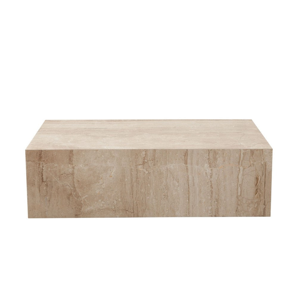 Rey Cocktail Coffee Table | 48’’ Rectangular Natural Beige Marble Body BM338656