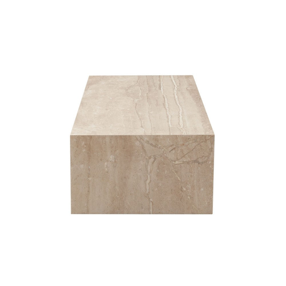 Rey Cocktail Coffee Table | 48’’ Rectangular Natural Beige Marble Body BM338656