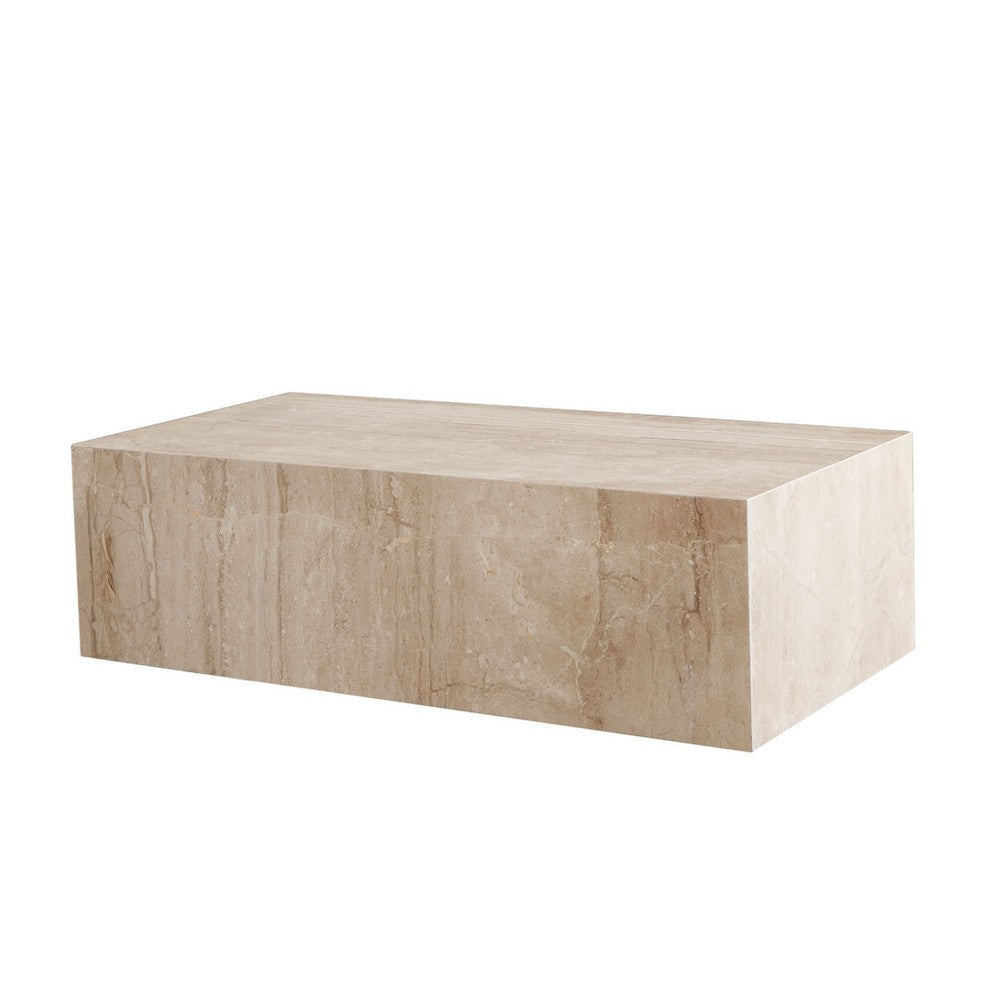 Rey Cocktail Coffee Table | 48’’ Rectangular Natural Beige Marble Body BM338656