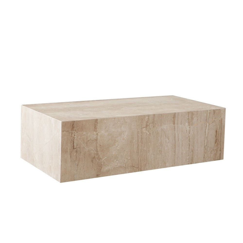 Rey Cocktail Coffee Table | 48’’ Rectangular Natural Beige Marble Body BM338656