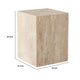 Rey Side End Table | 15’’ Square Natural Beige Marble Pedestal BM338657