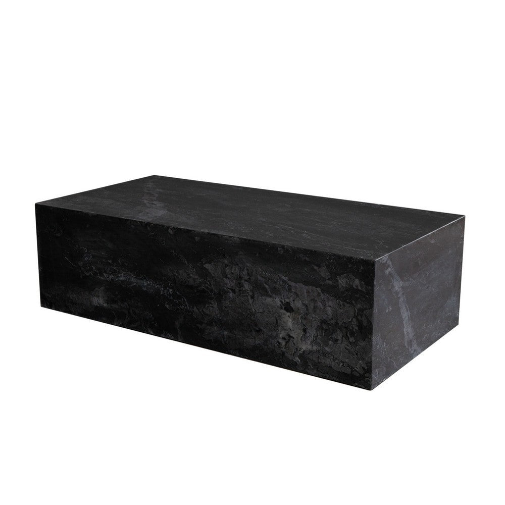 Rey Cocktail Coffee Table | 48’’ Rectangular Natural Black Marble Body BM338658