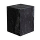 Rey Side End Table | 15’’ Square Natural Black Marble Pedestal BM338659