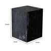 Rey Side End Table | 15’’ Square Natural Black Marble Pedestal BM338659