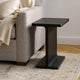 Isy Accent End Table | 15" Black Marquina I-Beam Shaped Natural Marble