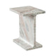 Isy Accent End Table | 15" Natural Tan Brown I-Beam Shaped Marble