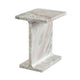 Isy Accent End Table | 15’’ Natural Tan Brown I-Beam Shaped Marble BM338661