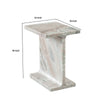 Isy Accent End Table | 15’’ Natural Tan Brown I-Beam Shaped Marble BM338661