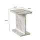 Isy Accent End Table | 15’’ Natural Tan Brown I-Beam Shaped Marble BM338661