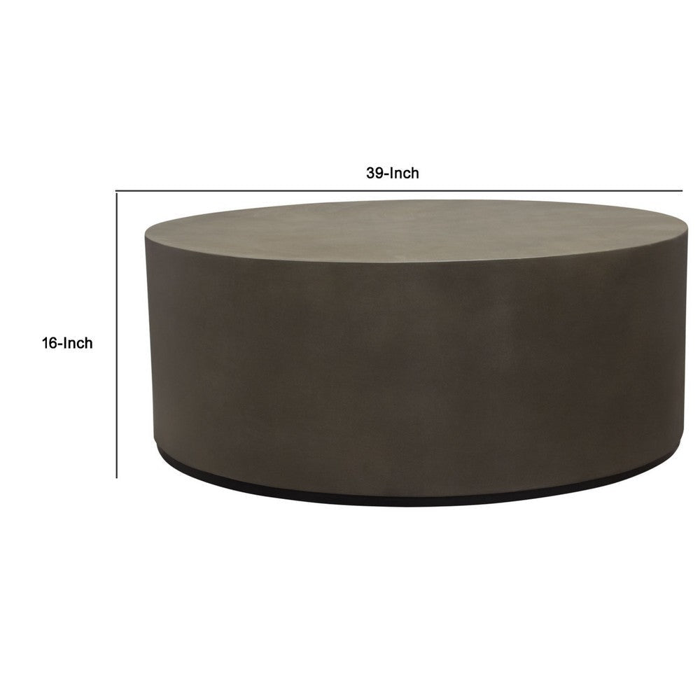 Viko Cocktail Coffee Table | 39’’ Natural Cement Gray Round Body BM338663