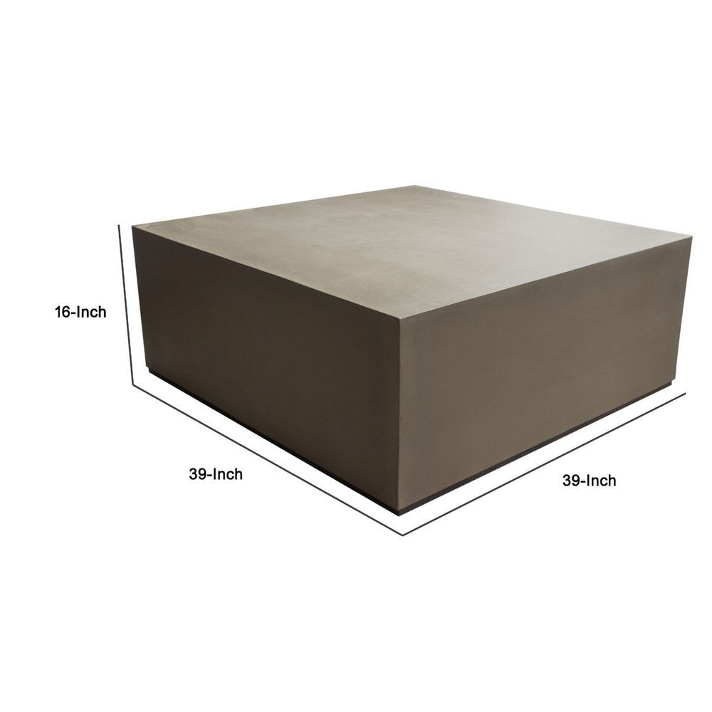Viko Cocktail Coffee Table | 39’’ Natural Cement Gray Square Body BM338665