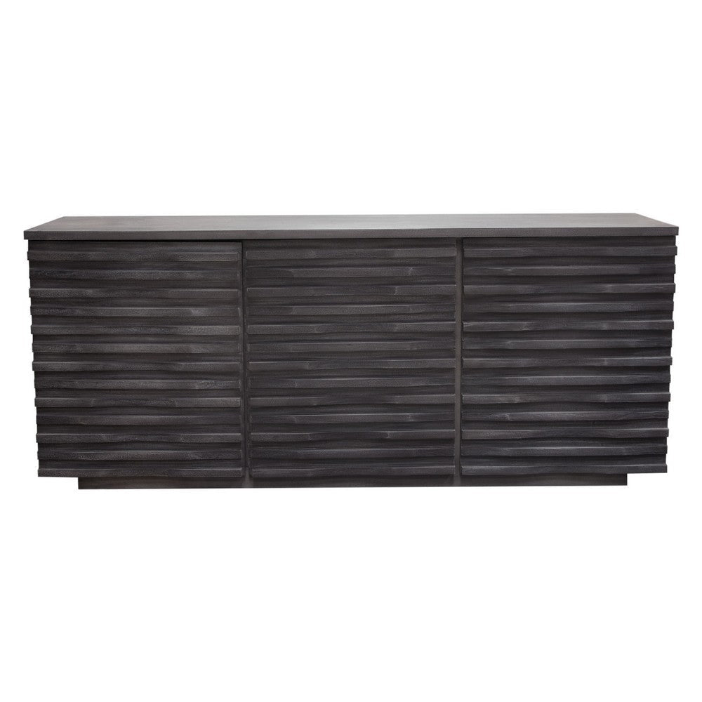 Tily Sideboard Buffet Cabinet w 3 Doors | 69’’ Smoke Gray Wood BM338669