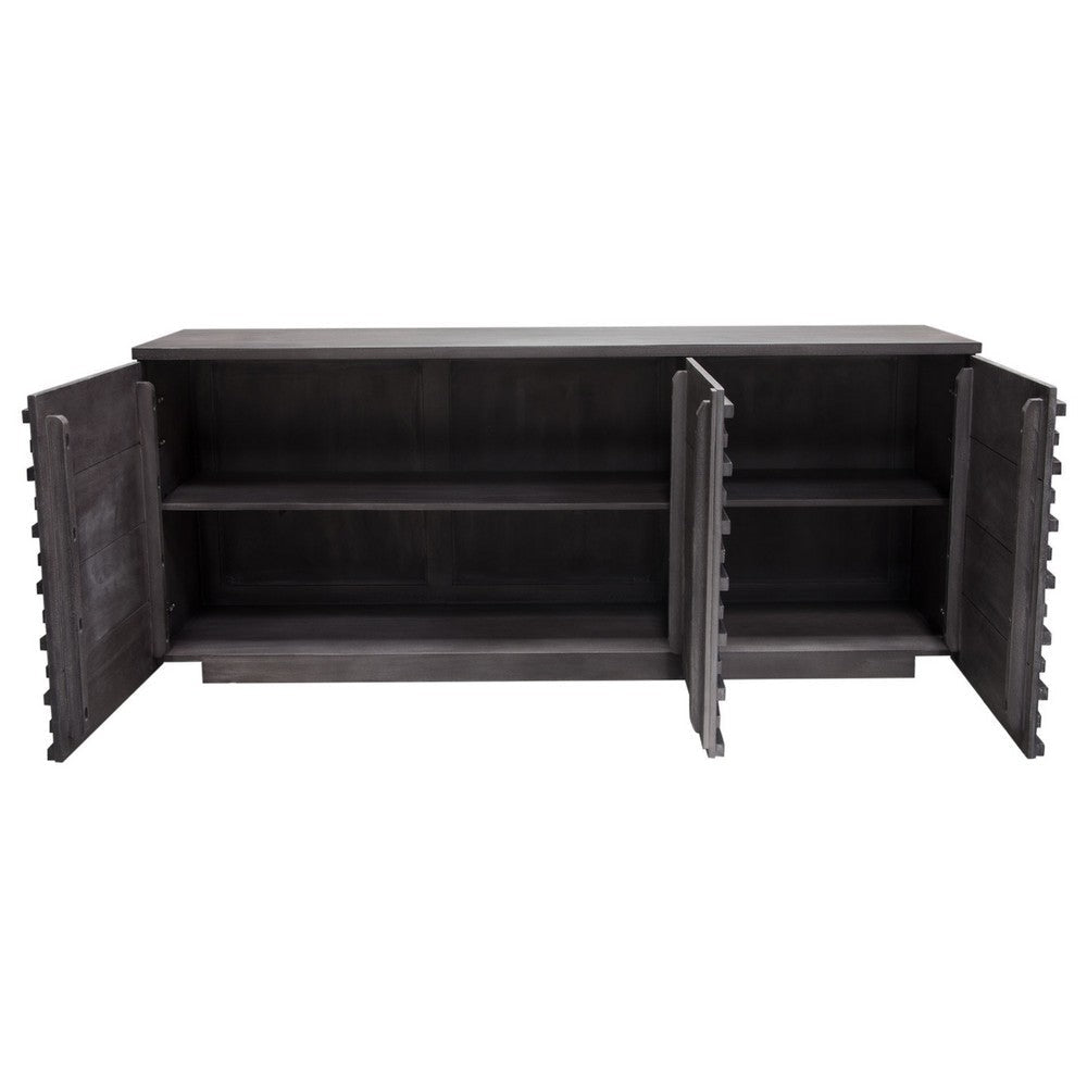 Tily Sideboard Buffet Cabinet w 3 Doors | 69’’ Smoke Gray Wood BM338669