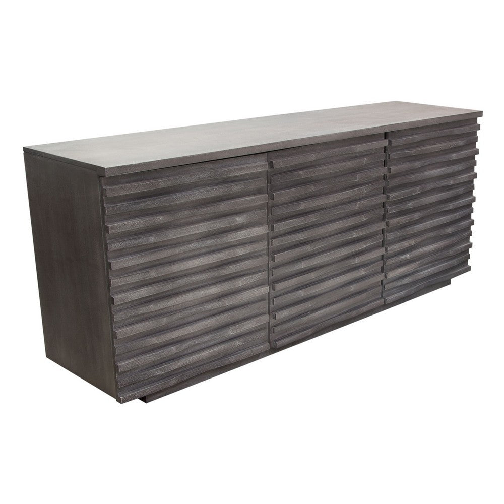 Tily Sideboard Buffet Cabinet w 3 Doors | 69’’ Smoke Gray Wood BM338669