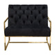 Masy Accent Armchair | Black Tufted Velvet Angled Seat and Back | Gold Legs BM338670