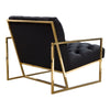 Masy Accent Armchair | Black Tufted Velvet Angled Seat and Back | Gold Legs BM338670