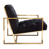 Masy Accent Armchair | Black Tufted Velvet Angled Seat and Back | Gold Legs BM338670