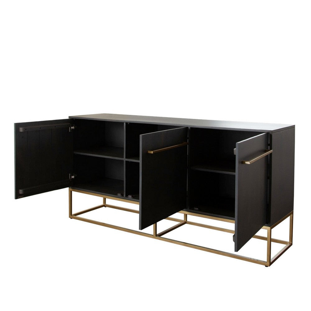 Ceny Sideboard Buffet Cabinet w 3 Doors | 71’’ Gray Oak Mango Wood BM338671