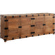 Ozy Sideboard Buffet Cabinet w 4 Doors | 76" Oak Brown Mango Wood