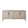 Pam Sideboard Buffet Cabinet 76 Inch Natural Mango Wood w 4 Woven Doors BM338673