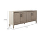 Pam Sideboard Buffet Cabinet 76 Inch Natural Mango Wood w 4 Woven Doors BM338673