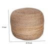 Poby Round Ottoman Pouf | 19’’ Natural Brown Jute Fiber BM338674