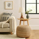 Poby Round Ottoman Pouf | 19" Natural Brown Jute Fiber