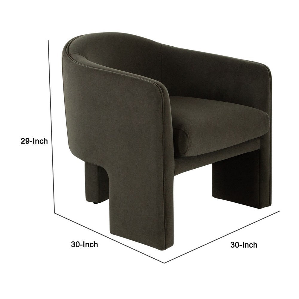 Lery Accent Chair | Green Winter Moss Performance Velvet | Curved Design BM338675