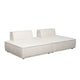 Gada 2 Piece Square Lounger Chair| Welt Trim Ivory Boucle | Solid Wood
