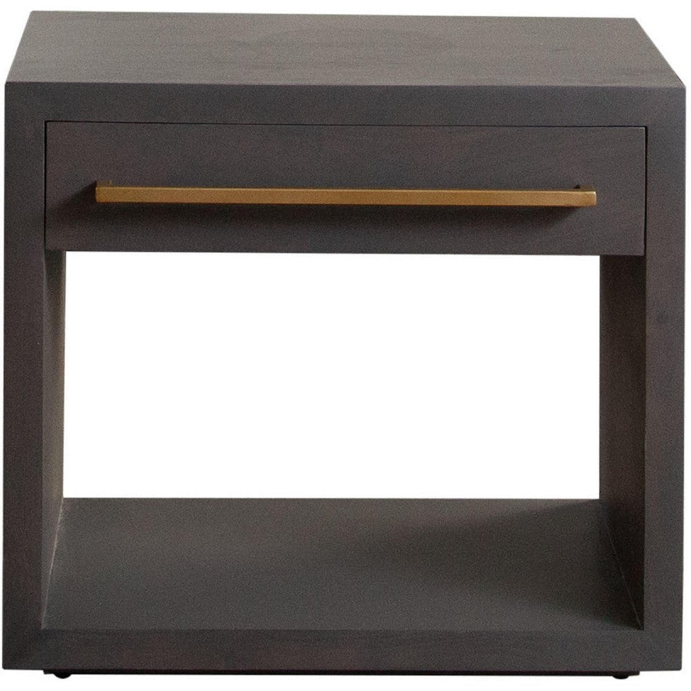 Ceny Side End Table | 1 Drawer | Gray Oak Solid Mango Wood | 26’’ BM338680
