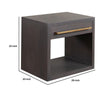 Ceny Side End Table | 1 Drawer | Gray Oak Solid Mango Wood | 26’’ BM338680