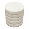 Accent Ottoman | 17’’ | Ivory Boucle Upholstery | Round Stacked Design BM338681