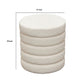 Accent Ottoman | 17’’ | Ivory Boucle Upholstery | Round Stacked Design BM338681