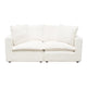 Agg 2pc Modular Sofa | Ivory Faux Shearing Fabric | 2 Accent Pillows BM338682