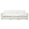 Agg 3pc Modular Sofa | Ivory Faux Shearing Fabric | 2 Accent Pillows BM338683