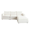 Agg 4pc L Shaped Sofa Set | Ivory Faux Shearing Fabric | 2 Accent Pillows BM338684