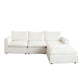 Agg 4pc L Shaped Sofa Set | Ivory Faux Shearing Fabric | 2 Accent Pillows BM338684