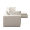 Agg 4pc L Shaped Sofa Set | Ivory Faux Shearing Fabric | 2 Accent Pillows BM338684