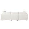 Agg 4pc L Shaped Sofa Set | Ivory Faux Shearing Fabric | 2 Accent Pillows BM338684