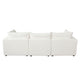 Agg 4pc L Shaped Sofa Set | Ivory Faux Shearing Fabric | 2 Accent Pillows BM338684