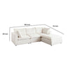 Agg 4pc L Shaped Sofa Set | Ivory Faux Shearing Fabric | 2 Accent Pillows BM338684