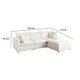Agg 4pc L Shaped Sofa Set | Ivory Faux Shearing Fabric | 2 Accent Pillows BM338684